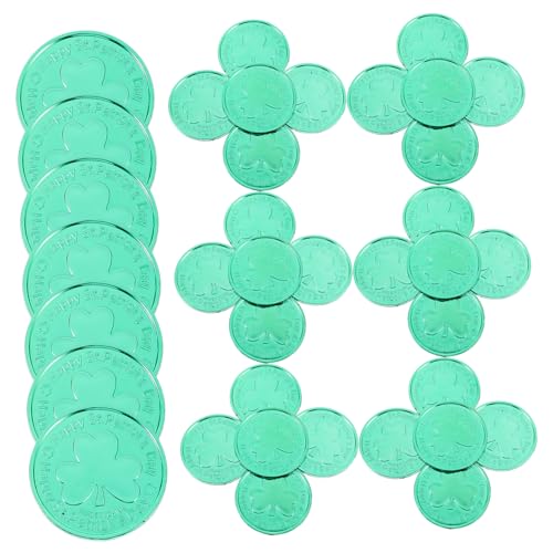 Yardwe 100 Stück Patrick's Day Dekoration Plastik Kleeblatt Münzen Grün Shamrock Coin Modelle für Irish Festival Party Tischdeko Sammlerstück Glücksmünzen Yardwe 100 Stück Patrick's Day Dekoration Plastik Kleeblatt Münzen Grün Shamrock Coin Modelle für Irish Festival Party Tischdeko Sammlerstück Glücksmünzen von Yardwe