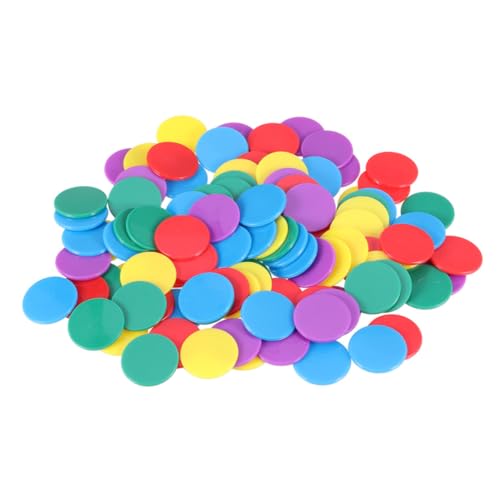 Yardwe 100 Stück Runde Spielchips Farben Zählspielzeuge für Bingo Mathe und Lernspiele für Kindergarten und Spieleabende Farbenfrohe Zählhilfen für Zuhause und Bar von Yardwe