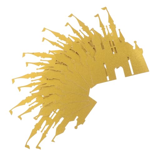 Yardwe 100 Stück Schloss Kuchen Topper für Jungen und Mädchen Prinzessin Thema Party Dekorationen Glitzer Schloss Kuchen Dekoration Geburtstagsfeier Zubehör Dessert Toppers von Yardwe