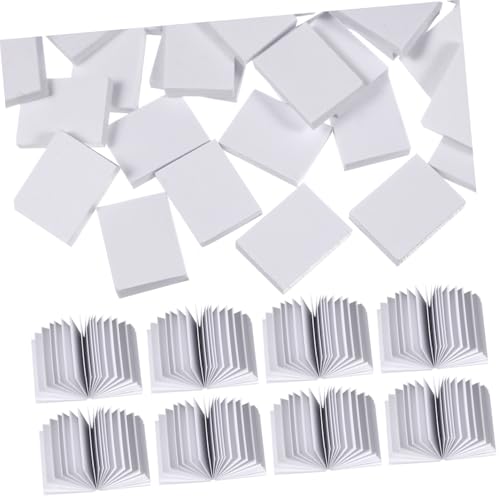 Yardwe 100 Stück Sleeve-Book-Modell leer Regal Miniaturbücher zum Basteln Ding kleines Buchspielzeug Puppenhaus Miniatur-Laptop-Computer-Tablet-Buch Papier Weiß von Yardwe