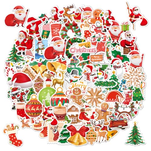 Yardwe 100 Stück Weihnachtsaufkleber Selbstklebende Sticker für Flaschen Koffer Computer und Mehr Verschiedene Designs für Festliche Dekorationen Yardwe 100 Stück Weihnachtsaufkleber Selbstklebende Sticker für Flaschen Koffer Computer und Mehr Verschiedene Designs für Festliche Dekorationen von Yardwe