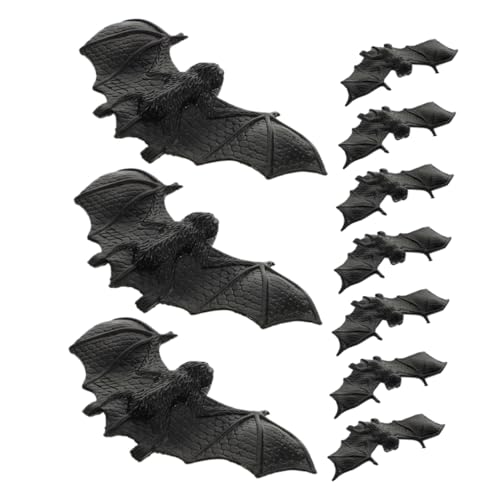 Yardwe 10Stücke Halloween Fledermäuse Realistische Kunststoff Dekoration Für DIY Projekte Und Grusel Für Bars Spukhäuser Und Feierlichkeiten Zu Halloween von Yardwe