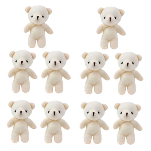 Yardwe 10Stücke Mini Plüschbär Schlüsselanhänger Multifunktionale Bärenfiguren Hängendes Für Rucksack Handtasche DIY Für Valentinstag Weihnachten von Yardwe