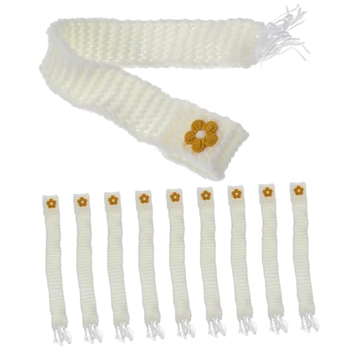 Yardwe 10 Stück Kleine Chiffon-Puppen Unsere Klobigen Schals Karierter Weinflaschenschal Baby-Mini-Schal Puppenschal Schals Weihnachtsaccessoire Partygeschenk Baumwolle Weiß von Yardwe