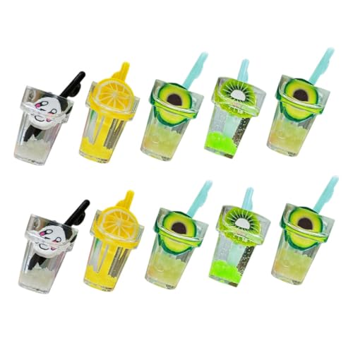 Yardwe 10Stücke Miniature Beverage Models for Dollhouse Décor Simulation Drink Props for Mini House Kitchen and DIY Scene Decoration von Yardwe