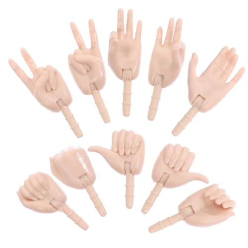 Yardwe 10Stücke Puppenhandteile Für DIY Gefälschte Handteile Vielseitige Gelenke Für Miniaturpuppen Zubehör Für Kreative Bastelprojekte Für Puppenhaus von Yardwe