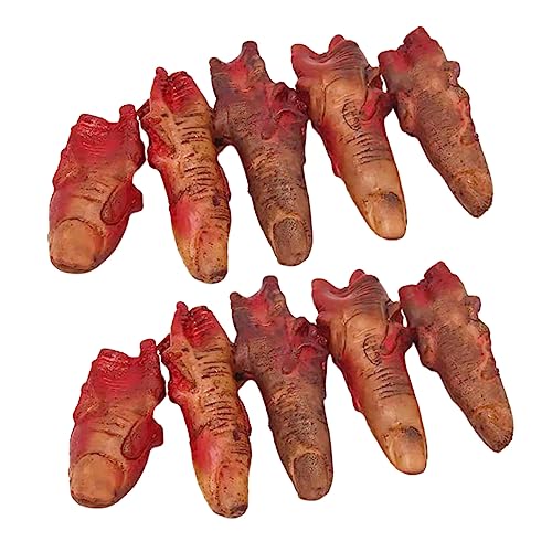 Yardwe 10Stücke Realistische Gefälschte Finger Für Halloween Dekoration Blutige Körperteile Für Gruselige Partys Für Halloween Events Und Kreative Deko von Yardwe