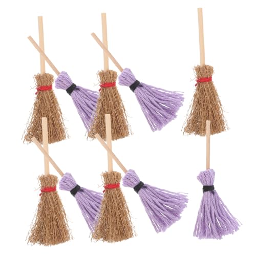 Yardwe 10Stücke Teiliges Miniatur Besen und Mop Set für Puppenhaus Realistische Miniaturmöbel Dekoration für DIY Puppenhaus Zubehör und Gartendekorationen von Yardwe