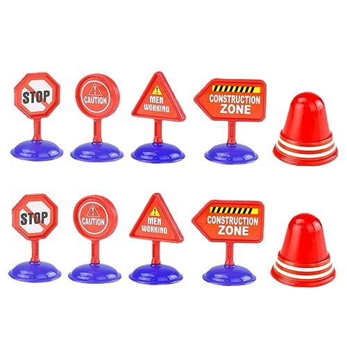 Yardwe 10Stücke Teiliges Verkehrszeichen Für DIY Simulation Von Straßensperren Und Verkehrsschildern Für Trainingsszenarien von Yardwe