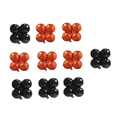 Yardwe 10Stücke Vierblättrige Kleeblatt Folienballons Schwarz Und Orange Deko Für Halloween Und Langlebig Und Sicher Für Partys Und Foto Requisiten von Yardwe