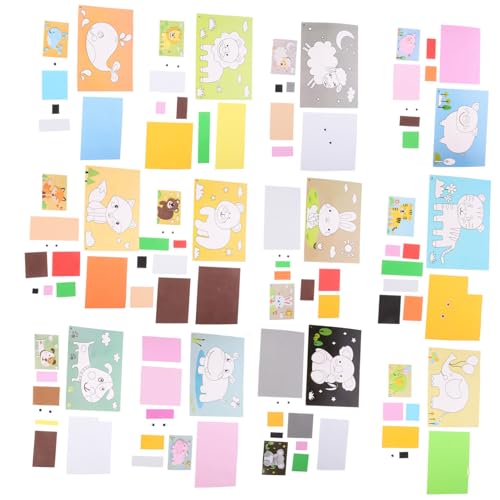 Yardwe 12 Blatt Tier Puzzle Aufkleber DIY Tier Puzzle Material Lernspielzeug für Fördert Formenerkennung und Feinmotorik Bastelset für Jungen Yardwe 12 Blatt Tier Puzzle Aufkleber DIY Tier Puzzle Material Lernspielzeug für Fördert Formenerkennung und Feinmotorik Bastelset für Jungen von Yardwe