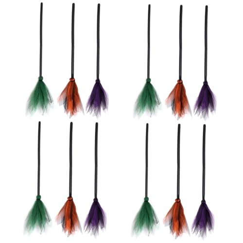 Yardwe 12 Stck Teiliges Halloween Hexenbesen Farbige Besenstiele als Cosplay Requisiten Robustes Party Kostüm Zubehör für Damen und Vielseitig Einsetzbar für Halloween Dekoration und Yardwe 12 Stck Teiliges Halloween Hexenbesen Farbige Besenstiele als Cosplay Requisiten Robustes Party Kostüm Zubehör für Damen und Vielseitig Einsetzbar für Halloween Dekoration und von Yardwe