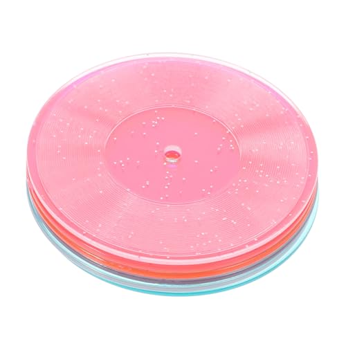 Yardwe 12 Stck Teiliges Miniatur Schallplatten für Puppenhaus Transparente Vinylplatten als Realistische Dekoration Verarbeitung Vielseitig Einsetzbar als Zubehör und Fotorequisite von Yardwe