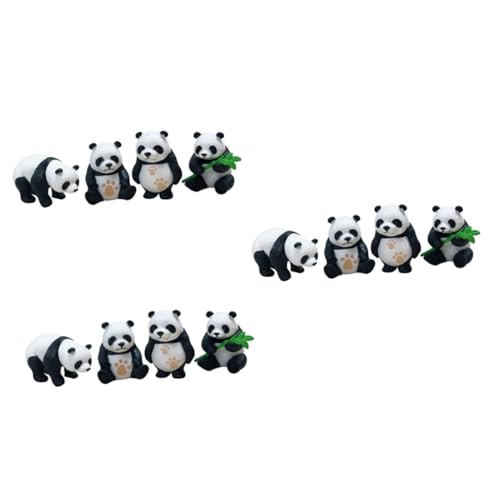 Yardwe 12 Stk Puppenzubehör Panda-cupcake-topper Panda Diy Basteldekor Mini-panda-kits Mini Panda Miniatur Tierische Schlüsselanhänger Panda-figuren Hochzeitsdeko Dekorationen Fee von Yardwe