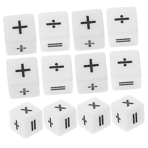 Yardwe 12 Stück Arithmetische Unterrichtswürfel Spielzubehör Spiel Würfel Bunte Würfel Brettspiele Würfel Standard-Spielwürfel Mathe-Lehrwürfel polyedrische Würfel Acryl von Yardwe