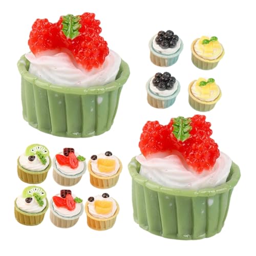 Yardwe 12 Stück Cremekleber Ornamente Sortiert Geburtstagstorte Topper Diy -kuchenmodelle Kuchen-dessert-modell Künstlicher Nachtisch Kunstkuchen Zum Ausstellen Harz von Yardwe