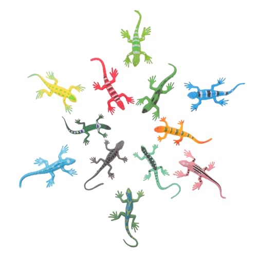 Yardwe 12 Stück Gecko lernspielzeug Echsen Handliche Echsenmodelle Unterhaltsames Simulation von Tierfiguren simuliertes Echsenmodell Plastik von Yardwe