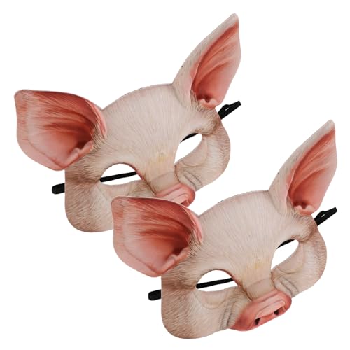 Yardwe 12 Stück Halloween Faschingsmaske Halbes Gesicht Schweine Maske Tierkostüm Karneval Maskerade Party Cosplay von Yardwe