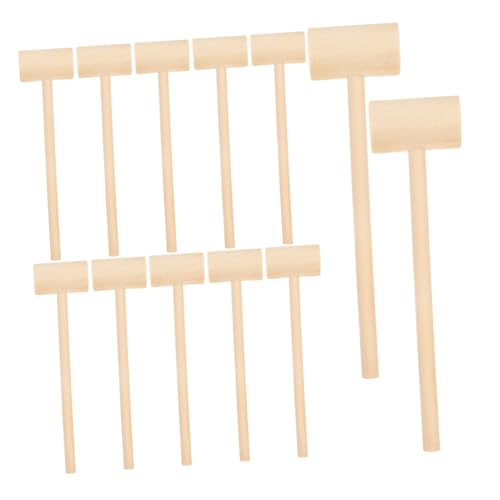 Yardwe 12 Stück Hammerspielzeug Kind Spielzeughammer Minihammer Richter Miniatur Kleiner Hammer Minihämmer zum Basteln Minischlägel Junge Holzhammer bewaldete Hämmer Hölzern Khaki von Yardwe
