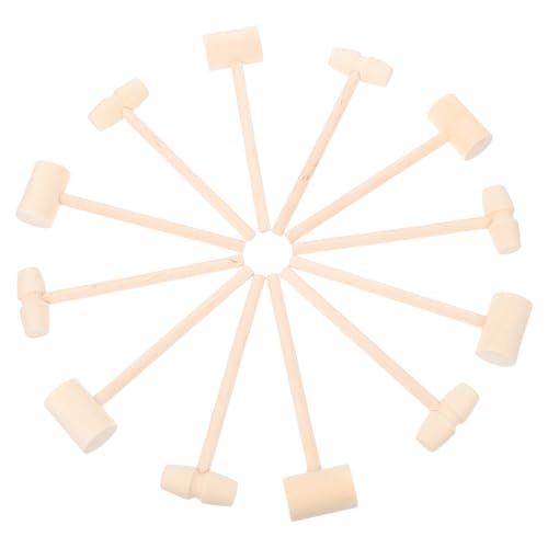 Yardwe 12 Stück Holzhammer Mini Mallets aus Massivem Holz für Kreatives und Basteln für Geburtstagsfeiern und Freizeitaktivitäten von Yardwe
