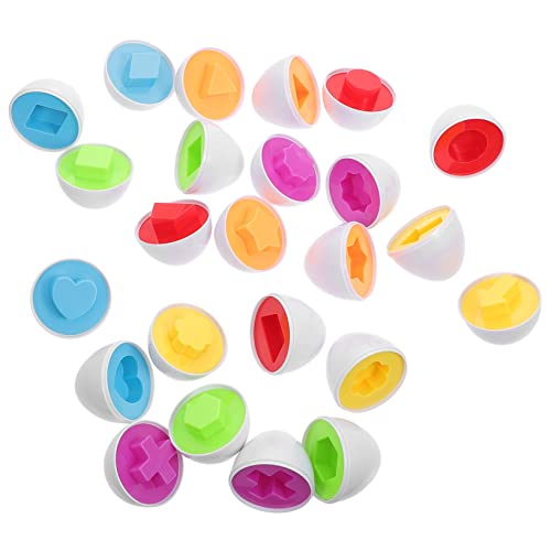 Yardwe 12 Stück Intelligente Eier Lernspiel Bildungsspielzeug Kognitives Gestalten Kognitive in Eiform Passende Ei- Plastik von Yardwe
