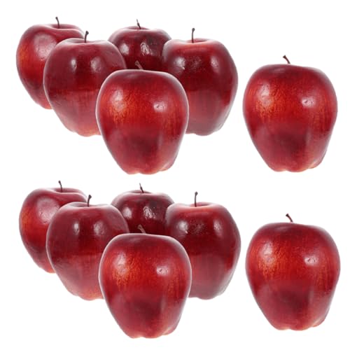 Yardwe 12 Stück Künstliche Rote Äpfel Realistische Simulationsäpfel für Fotorequisiten und Heimdekoration für Obstschalen und Tisch Centerpieces von Yardwe