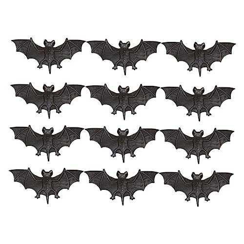 Yardwe 12 Stück Simulierter weicher Gummischläger Streiche für Halloween-Requisite Halloween Scherzartikel Halloween Dekoration Halloween-Fledermaus-Requisite Plastik von Yardwe