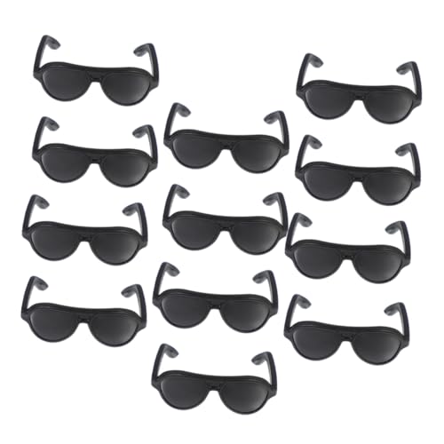 Yardwe 12 Stück Sonnenbrillen für kleine Puppen Mädchen Sonnenbrillen basteln Mini Zubehör für Babypuppen kinderspielzeug puppenspielzeug gläser Puppenbrille Puppenzubehör Black von Yardwe