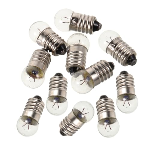 Yardwe 12 Stück Taschenlampe Kleine Elektrische Perlen Blitzlichtbirnen Ersatzglühbirne Ersatzgerät Schraube Mini Glühbirne Mini Glühbirnen Für Lampe Mini Glühbirnen Glas Transparent von Yardwe