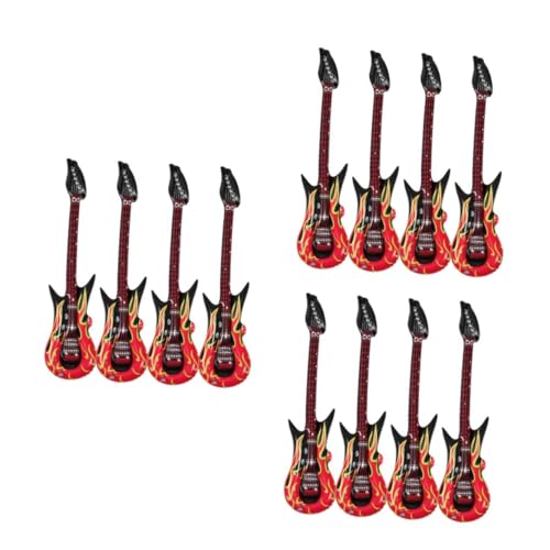 Yardwe 12 Stück Teiliges Aufblasbares Gitarren PVC Musikspielzeug Leichte Portable Instrumente für Party Dekoration Pool Zubehör von Yardwe
