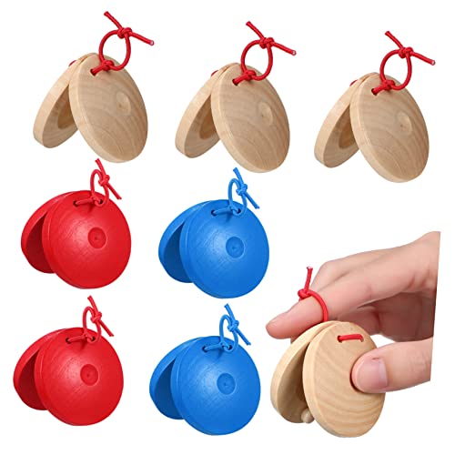 Yardwe 12 Stück Teiliges Finger Kastagnetten aus Holz für Musikinstrumente Musikalischen Entwicklung und Hand Auge Koordination Geeignet für Vorschulkinder und Frühkindliche Bildung von Yardwe