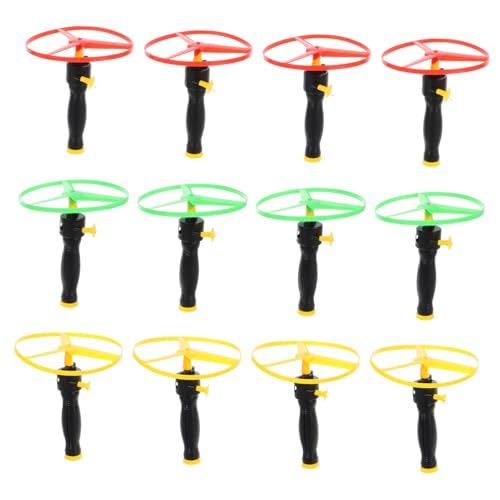 Yardwe 12 Stück Teiliges Fliegende Scheiben Bunte Outdoor Flugspielzeuge aus Langlebigem Ziehschnur Gesteuerte UFOs für Motorische und Gemeinsames Draußen Zufällige Farbe Zufällige Farbe von Yardwe
