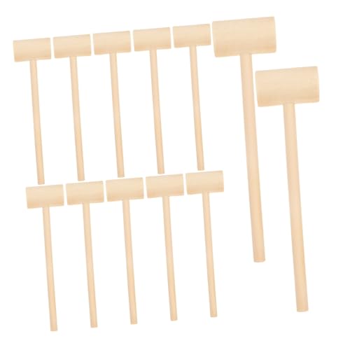 Yardwe 12 Stück Teiliges Mini Holzhammer für Robuste Holzmallets Motorik und Hand Augen Koordination für Jungen und Mädchen als Geburtstagsgeschenk von Yardwe