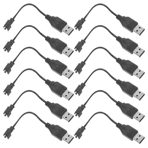 Yardwe 12 Stück Teiliges USB Ladeadapter Kurz USB C Kabel für Elektrische Spielzeuge und Bubble Machine Kompatibel mit Rc Auto Stabiler Stromversorgung Tragbares Ladezubehör von Yardwe