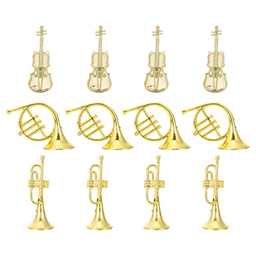 Yardwe 12 Stück Violin Weihnachtsbaum Anhänger Teiliges aus Musikinstrumenten für DIY Weihnachtsdekoration für Puppenhäuser und Kreative Bastelprojekte von Yardwe