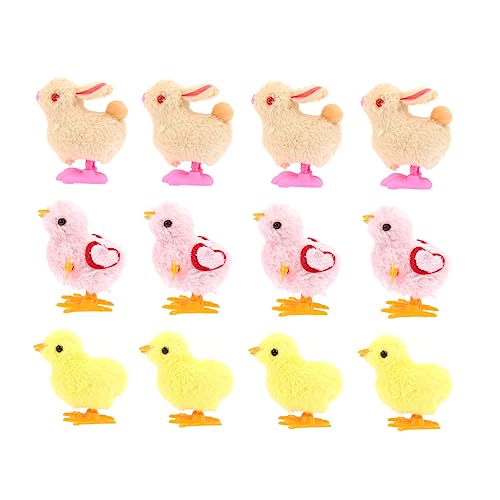 Yardwe 12 Stück Wind Up Teilig Kreative Aufziehspielzeuge für Interaktive Tierfiguren Zufällige Farben Sicheres Plastik und Plüschmaterial für Geburtstagsgeschenke und von Yardwe