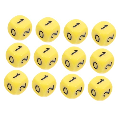 Yardwe 12 Stück Zahlenwürfel Planke 6-seitig Partywürfel Ratespiel Würfel Klassenzimmer müssen haben Acrylwürfel Würfelspielspielzeug Brett Würfel tragbare Würfel Yellow von Yardwe