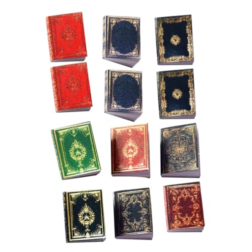 Yardwe 12 Stück kleine Hausverzierung Miniatur kleine Bücher für Puppen Puppenhaus Bücher Zubehör kinderzimmerdeko Room Decoration bücherregal kleines Hausmodell Mini-Puppe-Ornament von Yardwe