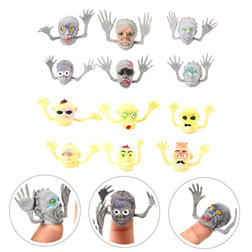 Yardwe 12Stücke Halloween Fingerpuppen Kreative Zombie Finger Requisiten Für Interaktive Spielzeuge Zufälligen Farben Und Stilen Für Fantasie Und Kommunikationsspiele von Yardwe