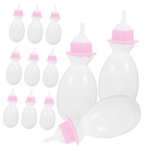 Yardwe 12Stücke Milchflaschen Für Babypuppen Kunststoff Puppenflaschen Als Spielzeugzubehör Für Rollenspiele Und Puppenhaus Dekoration von Yardwe