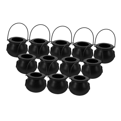 Yardwe 12Stücke Mini Halloween Kessel Kleine für Deko und Party für Puppenhaus Tischdeko Kreative Requisiten für Halloween Feierlichkeiten von Yardwe