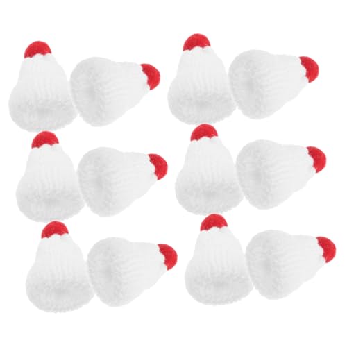 Yardwe 12Stücke Mini Weihnachtsmützen Für Puppen DIY Strick Hüte Kreative Weihnachtsbaum Dekorationen Handgemachte Accessoires Aus Weichem Garn Für Festliche Anlässe von Yardwe