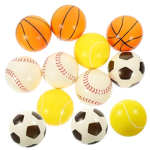 Yardwe 12Stücke Sportbälle Stressabbau Für PU Material Leicht Zu Quetschen Für Sportpartys Und Geburtstagsfeiern Fördert Konzentration Und Spaß von Yardwe