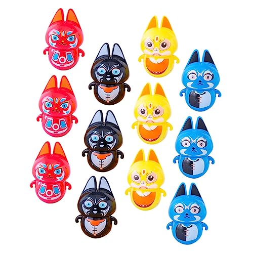 Yardwe 12Stücke Teiliges Cartoon Tumbler Mit Peking Oper Katzen Interaktives Tumblerspielzeug Für Zufällige Designs Geschenkidee Für Lernspielzeug von Yardwe