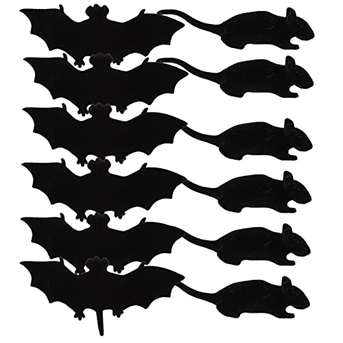 Yardwe 12Stücke Teiliges Halloween Deko Mit Schwarzen Fledermaus Und Modellen Requisiten Für Gruselpartys Geisterhäuser Und Halloween Feiern von Yardwe