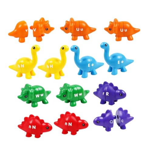 Yardwe 13 Stück Teiliges Dinosaurier Form Lernspielzeug für Kleinkinder Alphabet Zuordnungsspiel Hand Auge Koordination Farb und Formwahrnehmung Edukatives von Yardwe