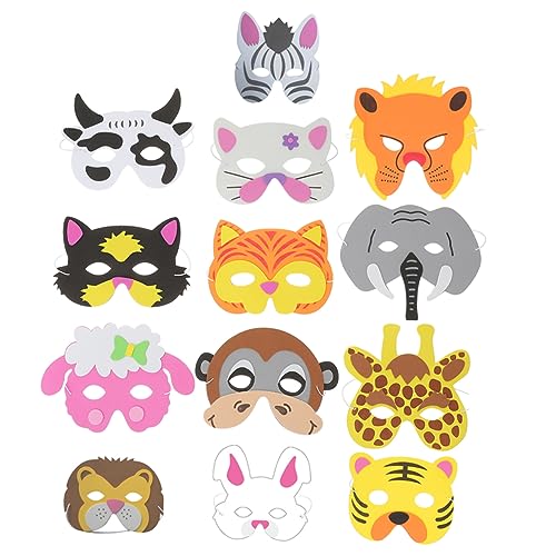 Yardwe 13 Stück Teiliges Tiermasken Lustige Tiergesichtsmasken für Halloween Karneval und Cosplay Hochwertige Masken für Erwachsene für Partys und Kreative Bastelprojekte von Yardwe