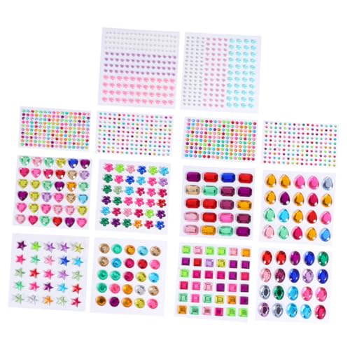 Yardwe 14 Blatt Teiliges Acryl Kristall Sticker Set für Selbstklebend Bunte Formen DIY Scrapbook Dekoration Kreative Bastelsteine für Mädchen Vielseitiges Bastelmaterial Yardwe 14 Blatt Teiliges Acryl Kristall Sticker Set für Selbstklebend Bunte Formen DIY Scrapbook Dekoration Kreative Bastelsteine für Mädchen Vielseitiges Bastelmaterial von Yardwe