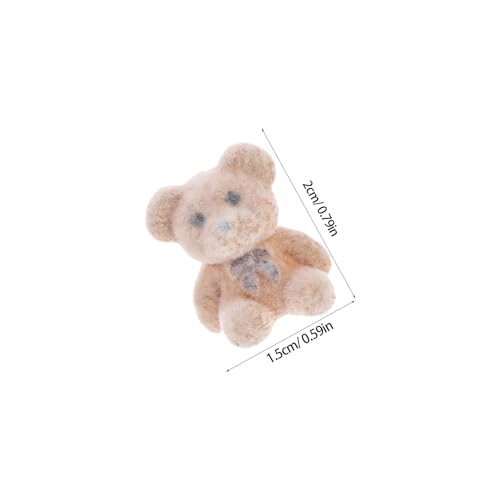 Yardwe 15 Stück Mini-Beflockte Bären – Winzige Bären-Dekorationen Miniatur für Geburtstagstorte, Hochzeitsdekoration, Partygeschenk, Taschenanhänger von Yardwe