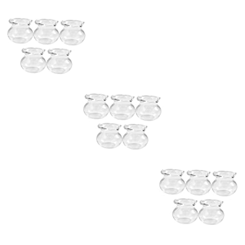 Yardwe 15 Stück Miniatur Fischschale Teiliges DIY Transparente Mini Aquarium Dekoration für Puppenhaus Handliche Tisch Ornamente Geeignet zum Basteln und Fördert Kreativität und von Yardwe